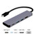 USB Type C Hub HDMI|Aluminum 4-in-1 USB C Adapter|4K HDMI Port with 2 USB 3.0 Ports|USB Type C (Type-C to 2 USB + 1 Type-C + 1 HDMI, Gray)
