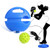 NEWKIBOU Pickleball Trainer,Pickleball Trainer Ball with String and Connector,Rebound Practice Pickleball Ball with Cord, Enhances Skill, Self Study Exerciser Pickleball Training Aid-1PC