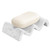 Luxspire Soap Dish for Bar Soap, Marble Shower Soap Dish, Self-draining Soap Tray, Soap Saver for Bathroom Shower Kitchen, Bathroom Soap Holder, Sponge Holder - Marble White