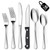 BEWOS 48-Piece Silverware Set for 8, Cutlery Set with Steak Knives, Stainless Steel Silverware Sets, Mirror Polished Flatware, Knives, Forks & Spoons Silverware, Kitchen Utensils Set Dishwasher Safe