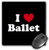 3dRose LLC 8 x 8 x 0.25 Inches I Love Ballet Mouse Pad (mp_16543_1)