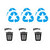 STOBAZA 48 Pcs Garbage Sorting Stickers Round Recycle Sign Decals Trash and Recycle Bin Recycle Labels Stickers Recycle Symbol Sticker Trash Bin Label Container PVC Garbage Can