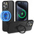 Mgnaooi Magnetic for iPhone 15 Pro Max Case with Stand, [Compatible with MagSafe] [Military Grade Drop Tested] Shockproof Slim Translucent Matte for iPhone 15 Pro Max Phone Cases 6.7, Black