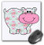 3dRose LLC 8 X 8 X 0.25 Inches Cute Rose and Butterfly Pattern Blue Hippo Hippopotamus Cartoon Mouse Pad (mp_116357_1)