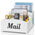 Anwelynd File Mail Organizer for Desk Countertop, 3 Slots & 3 Compartments Wood Desktop File Folder Sorter Holder Organizer for Document Letter Mail Paper, File Folder Organizer and Pen Holder