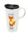 Cypress Home Oh For Fox Sake Ceramic Travel Coffee Mug, 17 ounces