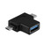Yoidesu Mini 2 in 1 USB OTG Adapter Micro USB + USB 3.1 Type C Male to USB 3.0 Female OTG Adapter Micro USB 5Pin Male, USB 3.1 Type-C Male, USB 3.0 Type A Female