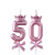 Pink Crown Birthday Candles Numbers for Cakes Cupcake Candle Happy Birthday 3D Designed Wedding Anniversary Party Cake Topper Decorations(50th