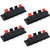 LRONG 4Pcs Jack Socket Spring Push Release Connector Speaker Terminal Strip Block, 4 Way Large Size