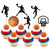 24Pcs Basketball Cupcake Toppers Star Sports Fan Basketball Backboard Cupcake Picks Baby Shower Basketball Players Sports Theme Birthday Party Cake Decorations Supplies