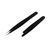 Precise Canada Tweezers for Ingrown Hair, Precision Slant Tweezers and Pointed Eyebrows Tweezer Set Stainless Steel Eyebrow Plucking 2 Pieces (Black)