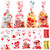 JULBEAR Valentines Cellophane Bags, 180Pcs Valentine's Day Treat Bags with 200Pcs Twist Ties, Clear Valentine Candy Goodie Bags for Valentines Kids Party Favors Supplies (4 Styles)