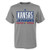 Outerstuff NCAA Kansas Jayhawks Youth Boys Linear Stacked Short Sleeve Tee, L(14-16), Heather Grey