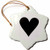 3dRose orn_39611_1 A Black Heart on White Snowflake Porcelain Ornament, 3-Inch