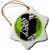 3dRose LLC Lime Black and White Animal Print Leopard and Zebra Heart 3-Inch Snowflake Porcelain Ornament