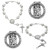 4 Pcs Saint Benedict Silver Car Rosary Rearview Mirror Auto Rosary Hanging Personalized with Car Silver Saint Christopher Visor Clip Religious Car Medals, Car Mirror Hanging Accessories for Truck Bike