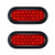 1 Pair RED 24-LED Oval Oblong Sealed Stop Parking Tail Light w/Grommet Plug Trailer Truck RV