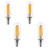 Lxcom E12 LED Candelabra Light Bulbs 4W Edison Filament Light Bulb T25 Tubular Shape Bulb 40W Incandescent Replacement 110V 400LM Vintage Light Bulb 3000K Warm White, 4 Pack