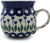 Polish Pottery Coffee Mug Bubble 8 oz Blue Tulip Peacock