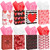 AUGSUN 24 Pcs Valentine's Day Gift Bags with Handle, Valentine Gift Bag with Tissue Paper Medium Valentines Kraft Paper Wrapping Bags for Gift Exchange Valentines Party Favors