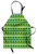 Ambesonne Green Apron, Traditional Irish Pattern Clovers Happy St. Patrick's Day Theme, Unisex Kitchen Bib with Adjustable Neck for Cooking Gardening, Adult Size, Lime Green