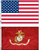 Mission Flags 3x5 ft. 2-Pack US American and USMC Marines Polyester Flags