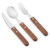 Kitchen Utensils Tableware Set 3 Piece Flatware Knife Fork Spoon Stainless Steel Wooden Handle Wood