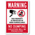 SmartSign "Warning - This Property Is Protected By Video Surveillance, Violators Prosecuted" No Dumping Metal Sign with Symbols, 14 x 10 inch, 40 mil Laminated Rustproof Aluminum, Red/Black on White