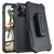DUEDUE for iPhone 15 Pro Max Case, Military Grade Shockproof Drop Protection Heavy Duty Full Body Rugged Cover with Kickstand Belt Clip Holster Phone Case for iPhone 15 Pro Max 6.7 inch, Black