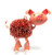 Pom Pom Pink Pig Christmas Ornament, Dangle Legs
