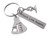 Science Teacher Charm Keychain with Microscope Charm, Laboratory Beaker, and "Teach. Love. Inspire." Engraved Tag, Thank You Keychain