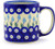 Polish Pottery Mug 12 oz Floral Peacock