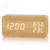 NEWKJ Digital Wooden Alarm Clock, Wood LED Digital Desk Clock, Upgraded with Time Temperature, Adjustable Brightness, 3 Set of Alarm and Voice Control, Humidity Displaying (Bamboo/White)