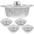 INOOMP Aluminum Round Foil Pan 5pcs Round Tin Foil Pans Disposable Food Container with Lid Baking Foil Pan Tinfoil Camping Pot Foil Pizza Pans Tray for Prepping 1000ml