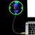 fcfeue USB Clock Fan, LED Light Fan with Temperature Display and Real Time Display