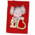 3D Rose Cute Elephant and Bunny Valentine On Red White Polka Dot Background Hand/Sports Towel, 15 x 22