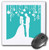 3dRose 8 x 8 x 0.25 Inches Mouse Pad, Elegant Bride and Groom Silhouettes on Turquoise/Teal Blue (mp_120285_1)