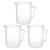 uxcell Measuring Cup 250ml PP Plastic Graduated Beaker Transparent with Handle for Lab Kitchen liquids 3pcs
