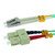 ACCL 2m LC/UPC-SC/UPC OM3 Multimode Duplex Aqua Fiber Optic Patch Cable, 1 Pack