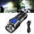 Three-Eyed Mini Flash Super Power Flashlight, Multi-Functional Mini Pen Clip Flashlight Light, Waterproof Strong Light Portable High Lumens Rechargeable Flashlight (Black)
