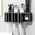 Wall-Mounted Toothbrush Holder, Wekity Automatic Toothpaste Dispenser Space Saving Toothbrush and Toothpaste Holder?Multi-Functional Toothbrush Holder with 2 Cups for Bathroom (Black 3 Cup)