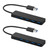 Premium 2Pcs 4-Port USB 3.0 Hub, Ultra-Slim Data USB Hub with 1 ft Extended Cable for MacBook Mac Pro Mac Mini iMac Surface Pro XPS PC Flash Drive Mobile HDD