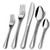 ONUIFIKE Silverware Set, 5/20/30/40 Piece Silver Dessert Fruit Spoon Steak Knife Fork Spoon Stainless Steel Tableware, Cutlery Flatware Set (Color : SILVER, Size : 1Set-5Pcs)