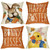 Ussap Happy Easter Bunny Kisses Decorative Throw Pillow Covers 18 x 18 Set of 4, Cute Duck Rabbit Ears Carrot Orange Cushion Case Decor, Eggs Flower Farmhouse Decoration for Sofa Couch