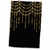 3D Rose Faux Gold Sparkle Bunting Fairy Lights On Black Hand Towel, 15" x 22", Multicolor