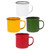 Zerodeko 4pcs with cover vintage nostalgia enamel camping mug household 6cm Enamel mug coffee cup with lid Enamel Mug Vintage Enamel Cup set Enamel Cylinder coffee cup water cup
