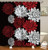 LIVILAN Floral Bathroom Curtain Shower Curtains Set with 12 Hooks Fabric Bath Curtain Home Decoration Heavy Duty Bathroom Accessories,70.8" x 70.8", Black