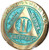 2 Year Elegant Glitter Aqua Turquoise Gold Silver Bi-Plated AA Medallion Chip II
