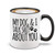 shop4ever My Dog & I Talk About You Ceramic Coffee Mug Tea Cup, Funny Gift for Dog Dad 11 oz. (Black Handle)