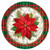 Poinsettia Plaid Holiday Dessert Plates, 8ct